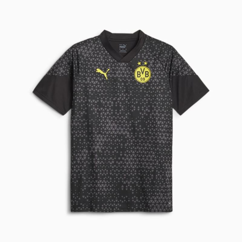 Puma | Men's Borussia Dortmund Soccer Training Jersey - Black-Cyber Yellow