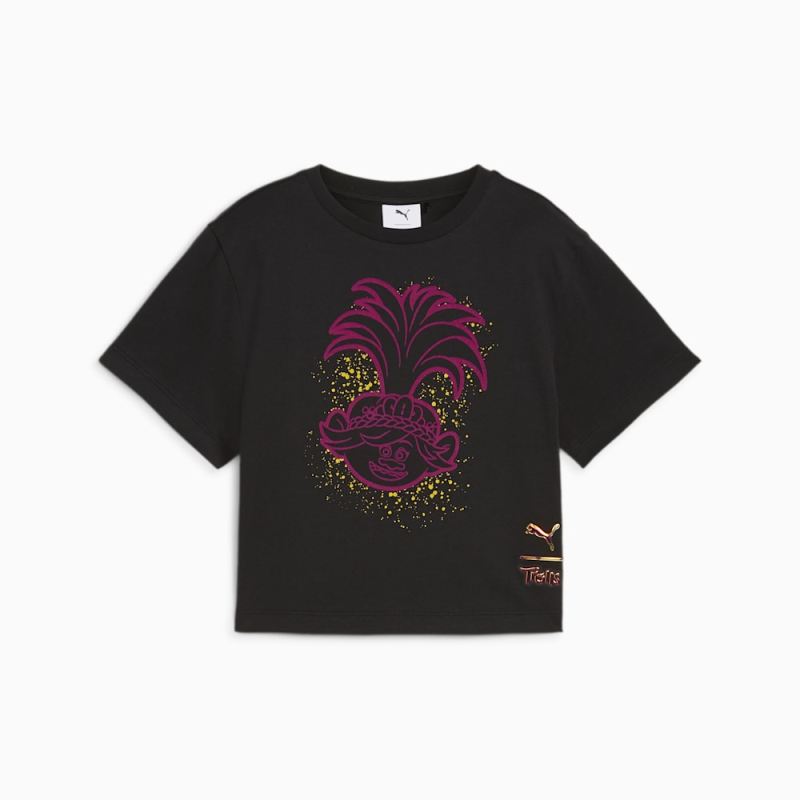 Puma | Girls Puma | Girls x TROLLS Little Kids Graphic Tee - Black