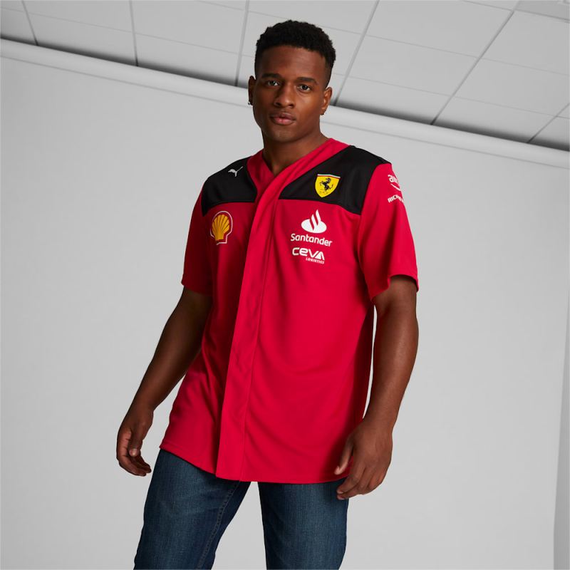 Puma | Men's Scuderia Ferrari 2023 Team Replica Baseball Jersey - Rosso Corsa