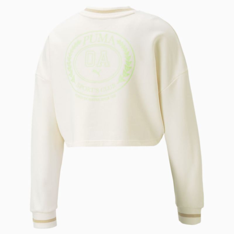 Puma | Women's x OLIVIA AMATO Cropped Sweatshirt - Frosted Ivory