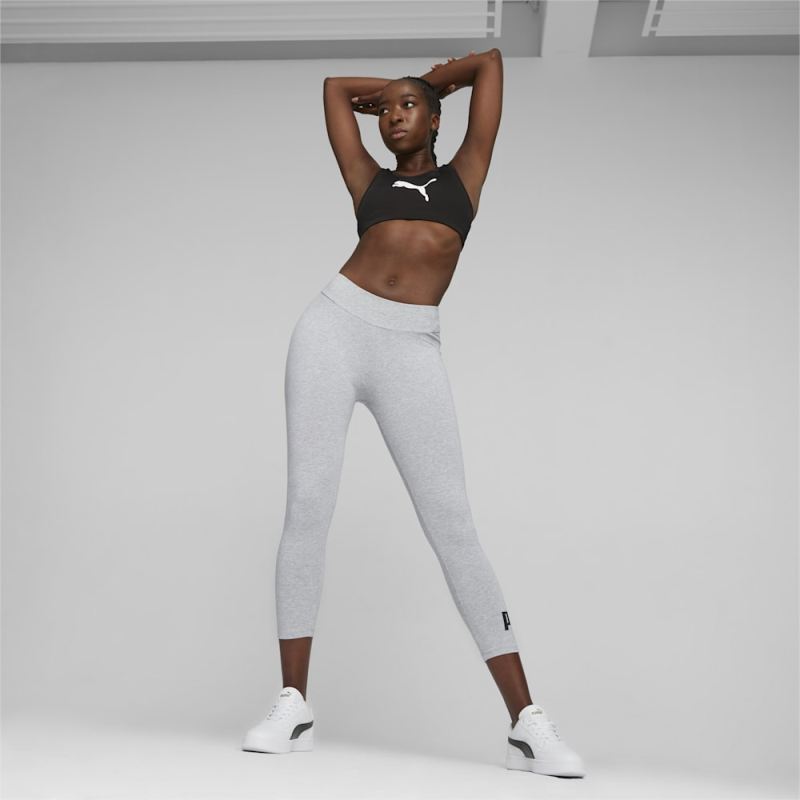 Puma | Women's Essentials 3/4 Logo Leggings - Light Gray Heather