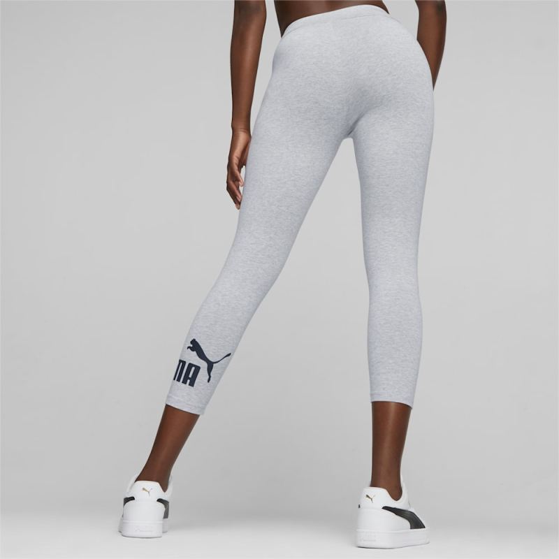 Puma | Women's Essentials 3/4 Logo Leggings - Light Gray Heather