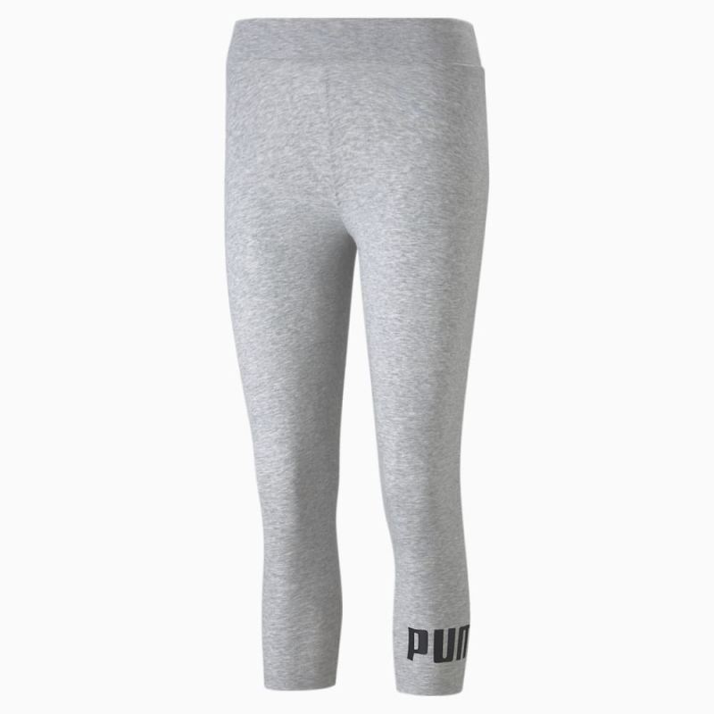 Puma | Women's Essentials 3/4 Logo Leggings - Light Gray Heather