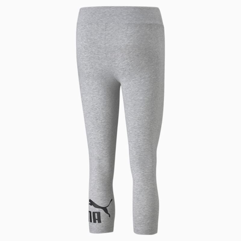 Puma | Women's Essentials 3/4 Logo Leggings - Light Gray Heather