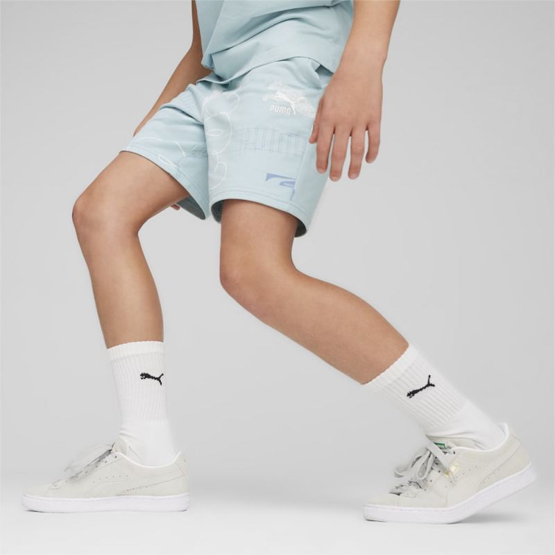 Puma | Boys CLASSICS BRAND LOVE Big Kids Shorts - Turquoise Surf