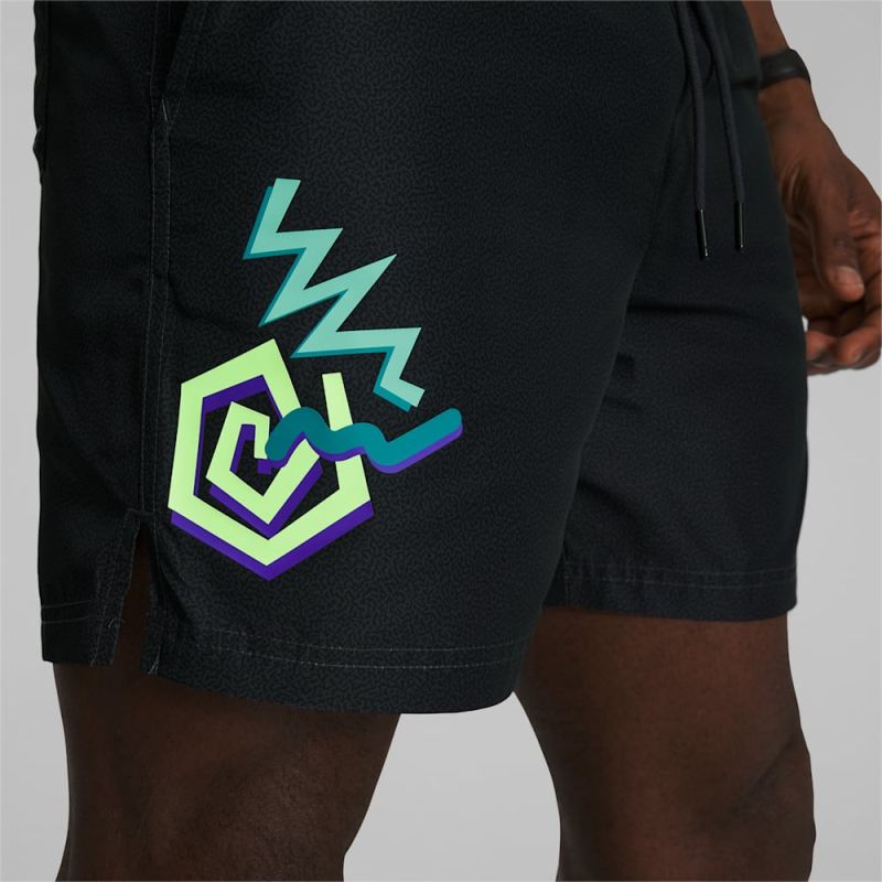 Puma | Men's Classics Daytona 6" Woven Shorts - Black-AOP