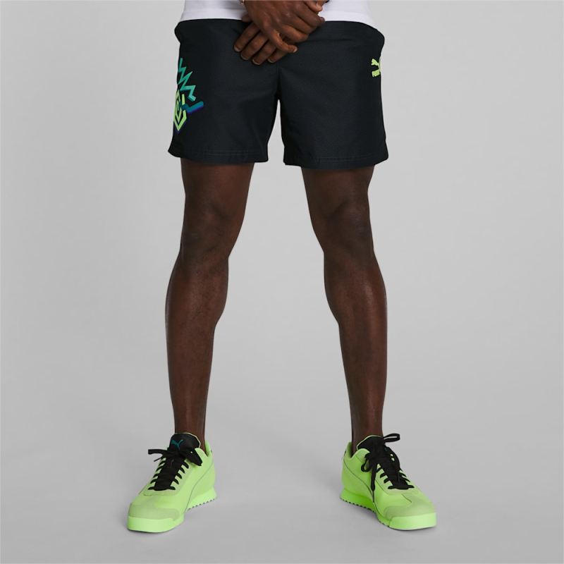 Puma | Men's Classics Daytona 6" Woven Shorts - Black-AOP