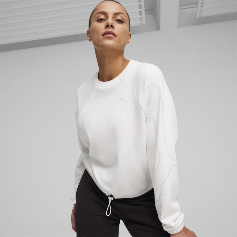 Puma | Women's MOTION&nbsp;Sweatshirt - White - Click Image to Close