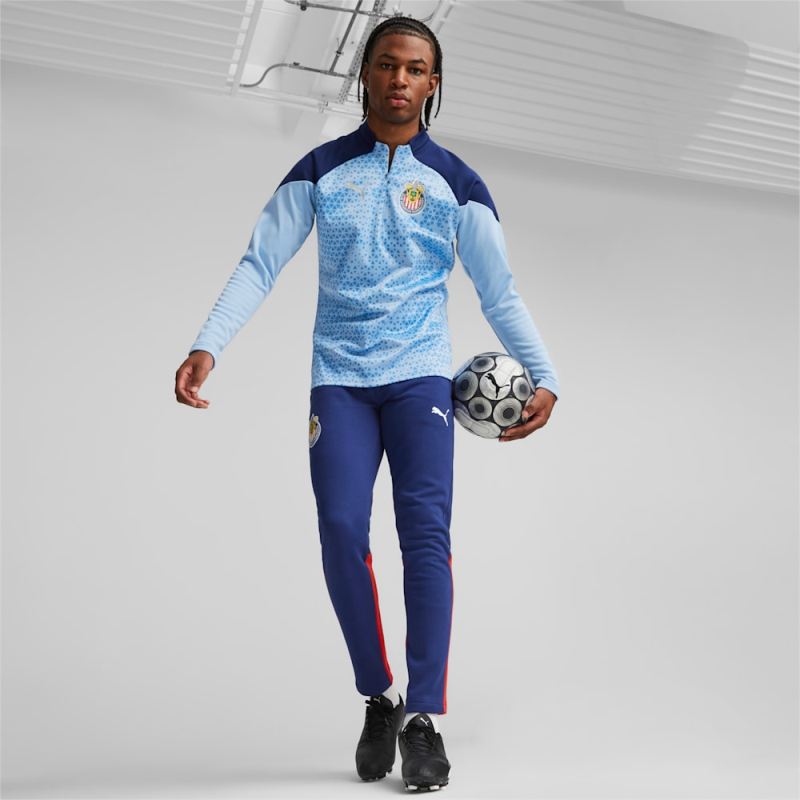 Puma | Men's C.D. Guadalajara Soccer Training Fleece - Day Dream-Elektro Blue