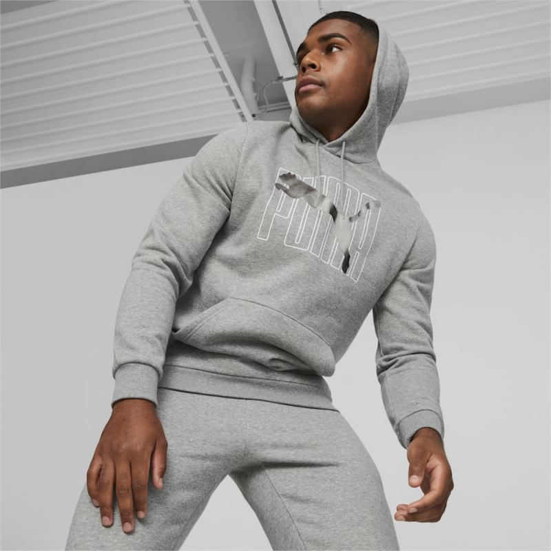 Puma | Men's ESS+ Logo Lab Hoodie - Medium Gray Heather