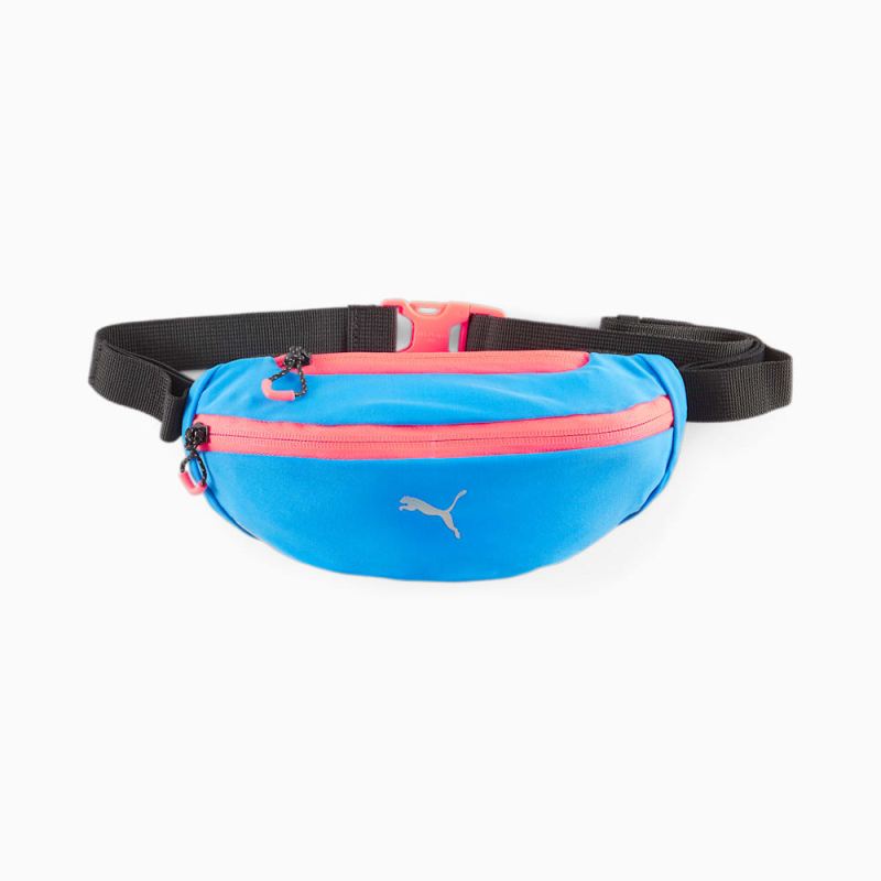 Puma | Men's Performance Running Classic Waist Bag - Concrete Gray-Icy Blue - Click Image to Close