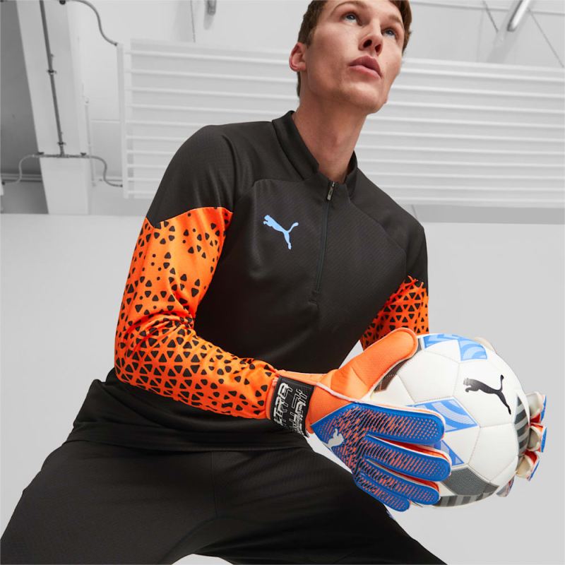 Puma | Men's ULTRA Grip 4 RC Goalkeeper Gloves - Ultra Orange-Blue Glimmer