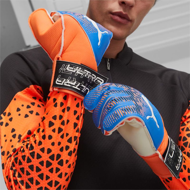 Puma | Men's ULTRA Grip 4 RC Goalkeeper Gloves - Ultra Orange-Blue Glimmer