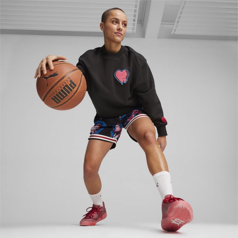 Puma | Women's Game Love Basketball Shorts - Black-AOP