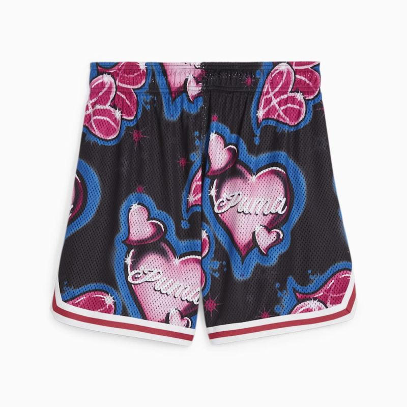 Puma | Women's Game Love Basketball Shorts - Black-AOP