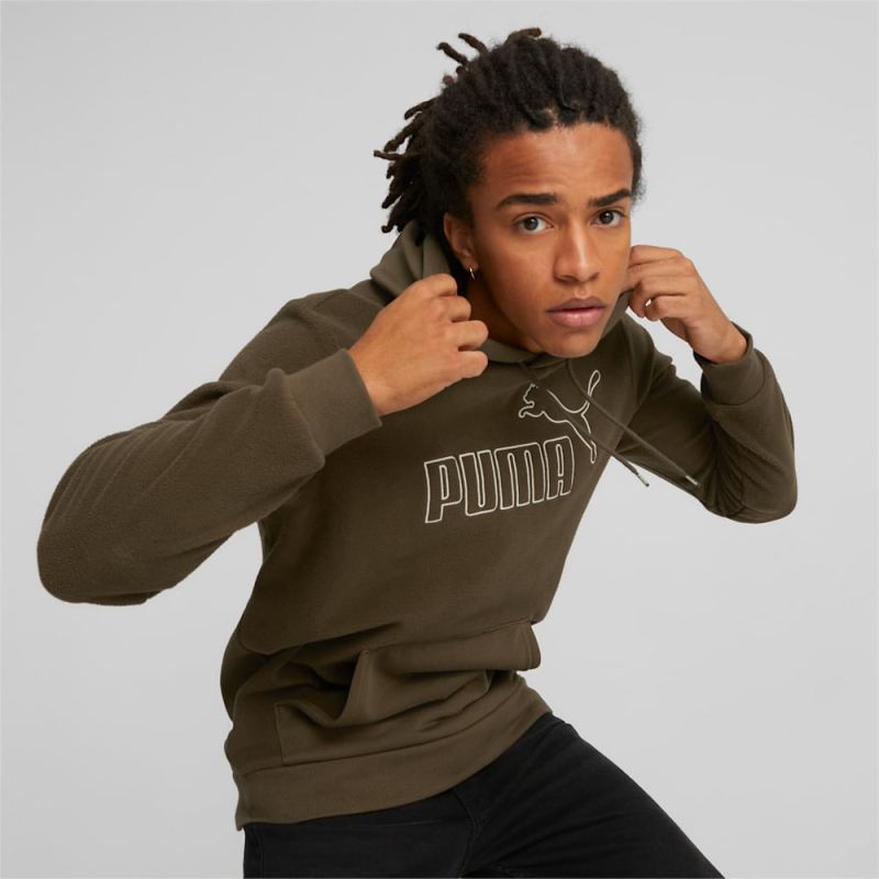 Puma | Men's Essentials Polar Fleece Hoodie - Deep Olive