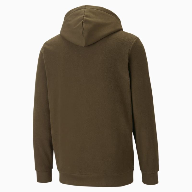 Puma | Men's Essentials Polar Fleece Hoodie - Deep Olive