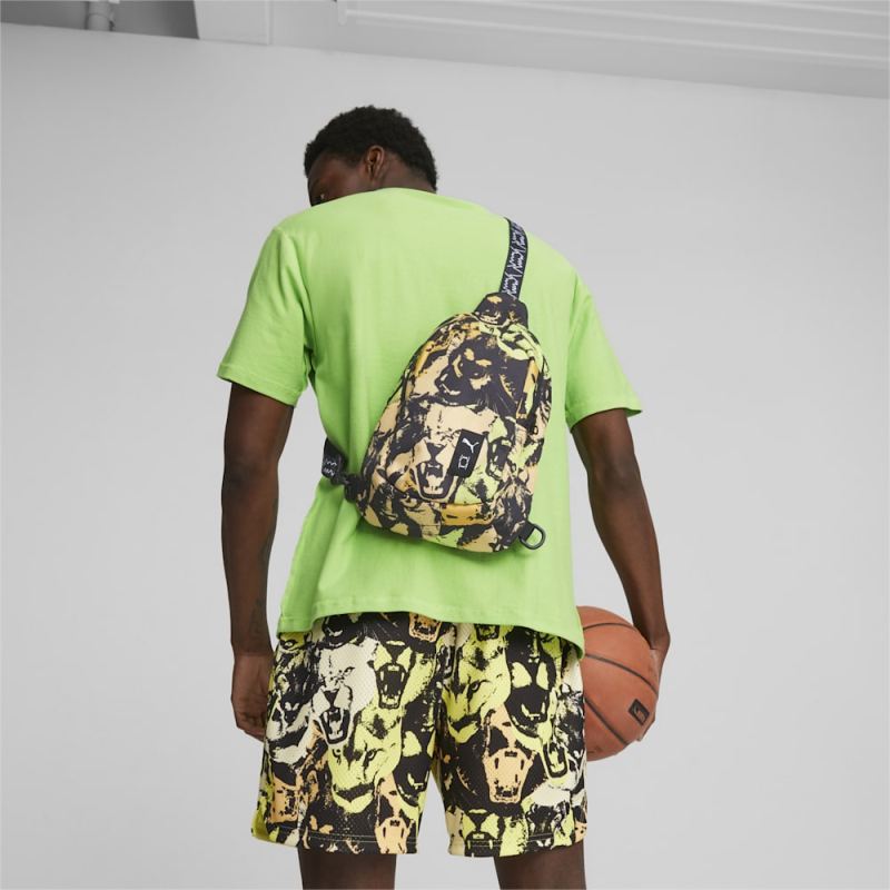 Puma | Men's Basketball Cross-Body Bag - Yellow Blaze-AOP