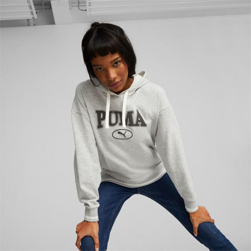 Puma | Women's SQUAD Hoodie - Light Gray Heather