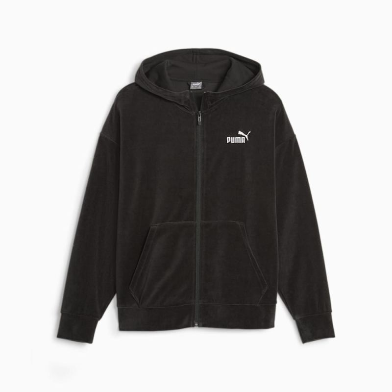 Puma | Women's Essentials Elevated Full Zip Hoodie - Black