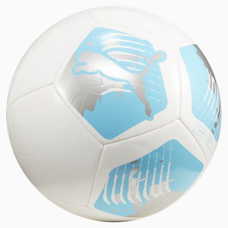 Puma | Women's Big Cat Soccer Ball - White-Bright Aqua-Black