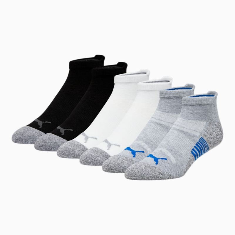 Puma | Men's Half-Terry Low Cut Socks (3 Pack) - GREY / BLUE