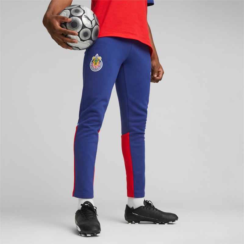 Puma | Men's C.D. Guadalajara Soccer Pants - Elektro Blue-Red