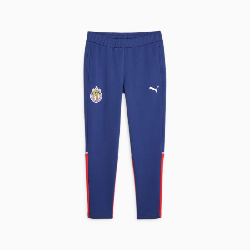 Puma | Men's C.D. Guadalajara Soccer Pants - Elektro Blue-Red