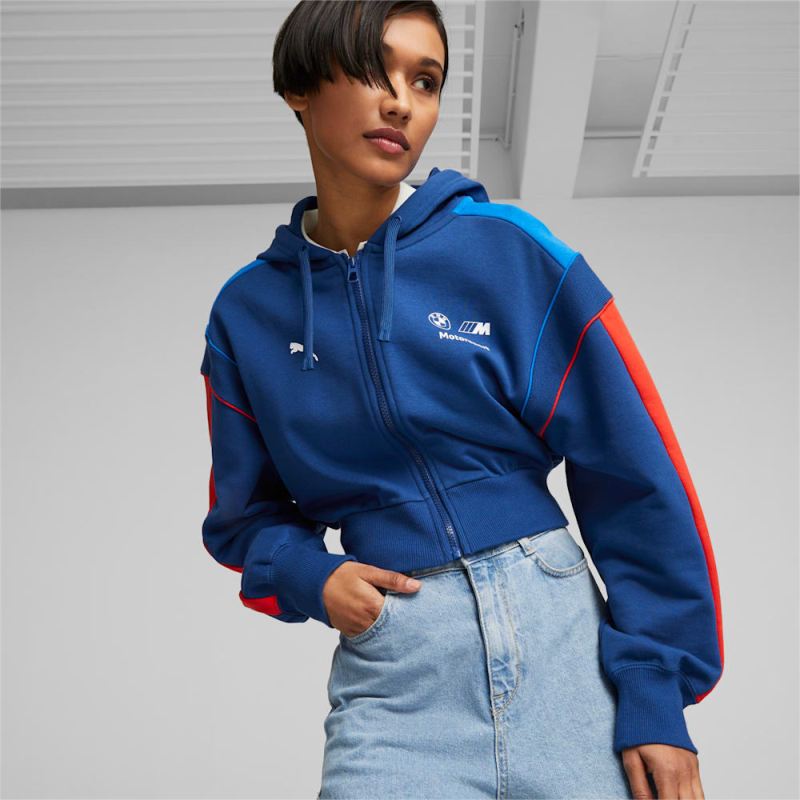 Puma | Women's BMW M Motorsport MT7 Cropped Sweatshirt - Pro Blue-M Color