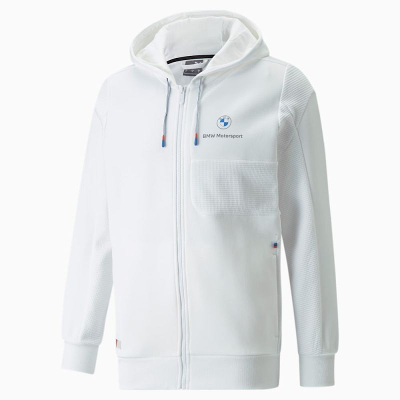 Puma | Men's BMW M Motorsport Hooded Sweat Jacket - White