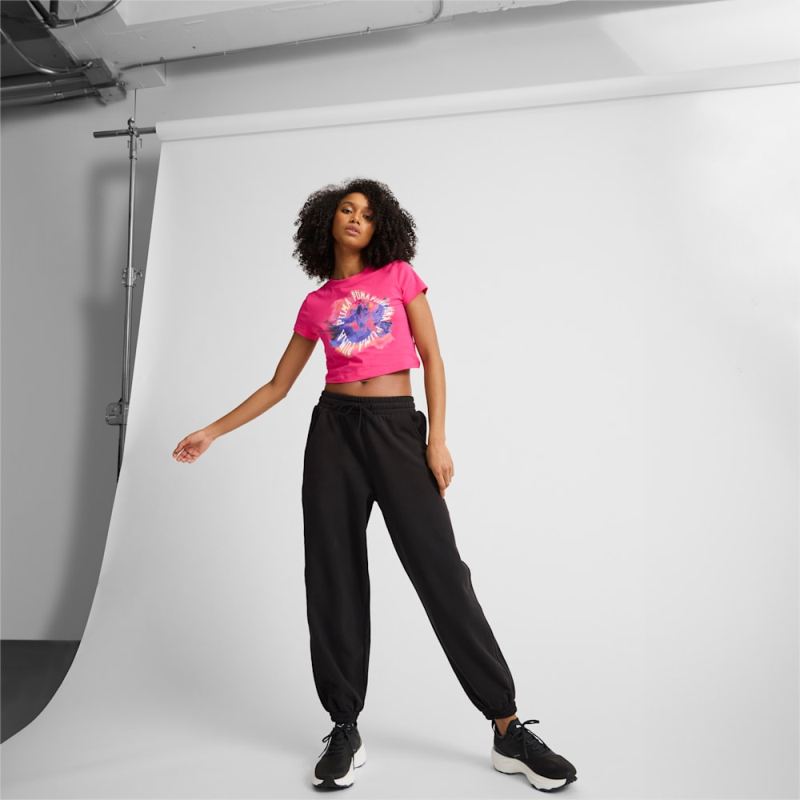 Puma | Women's CLASSICS Repeat Logo Baby Tee - Pink