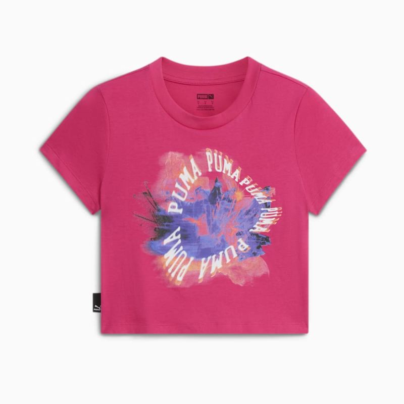 Puma | Women's CLASSICS Repeat Logo Baby Tee - Pink