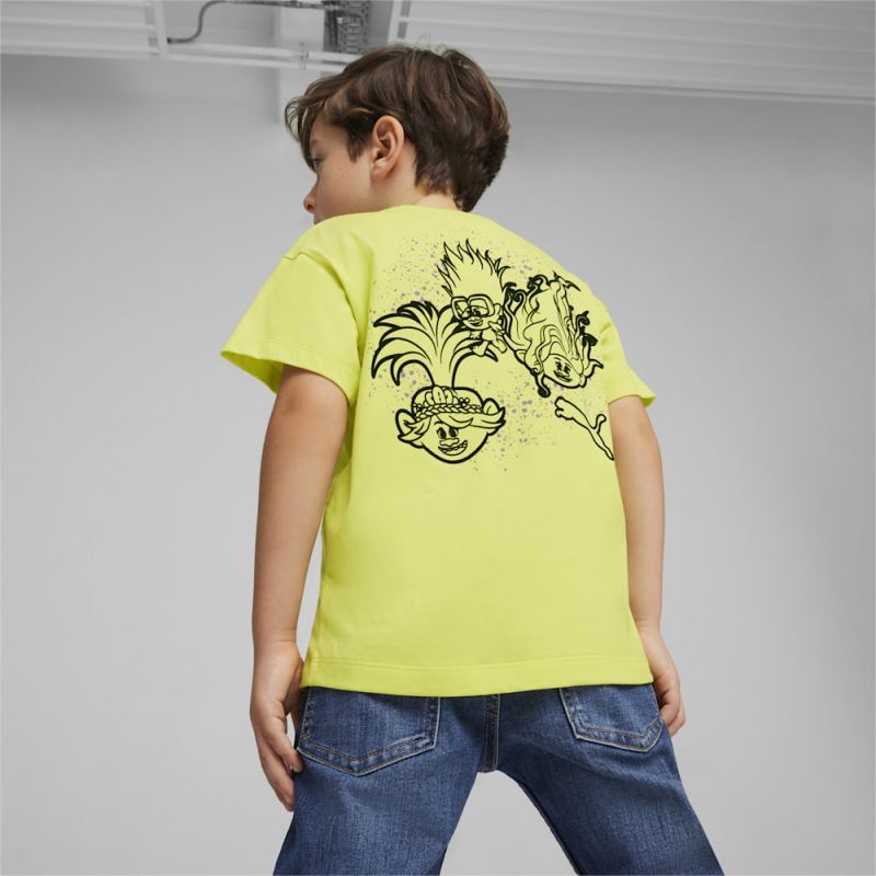 Puma | Boys Puma | Boys x TROLLS Little Kids Graphic Tee - Lime Sheen