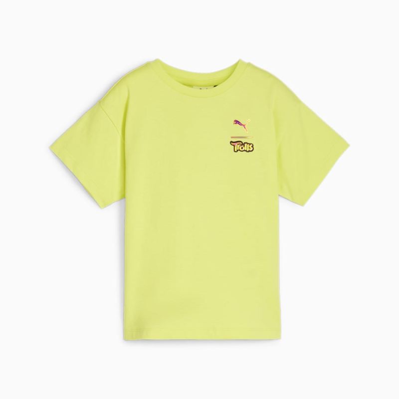 Puma | Boys Puma | Boys x TROLLS Little Kids Graphic Tee - Lime Sheen