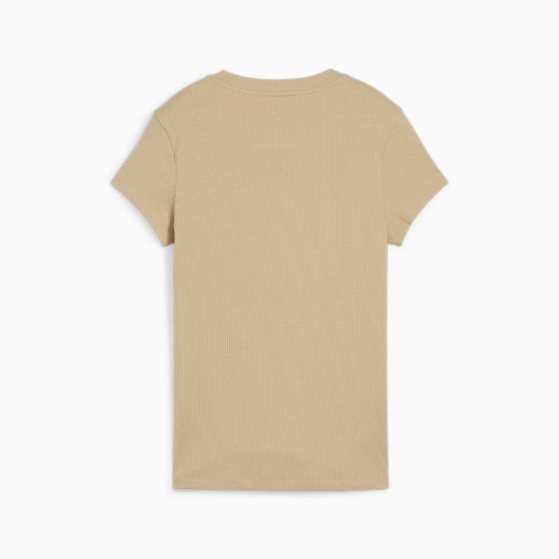 Puma | Women's CLASSICS Ribbed Slim Tee - Prairie Tan