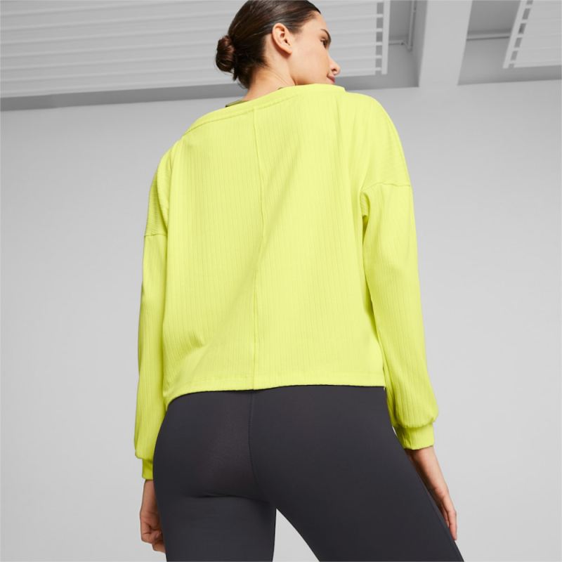 Puma | Women's STUDIO UNWIND Long Sleeve Training Tee - Yellow Burst