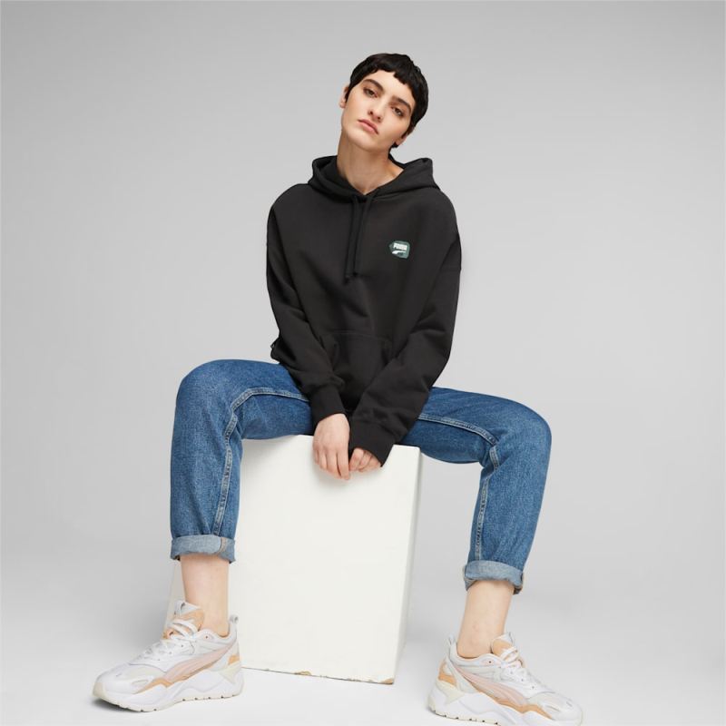 Puma | Women's DOWNTOWN Oversized Graphic Hoodie - Black