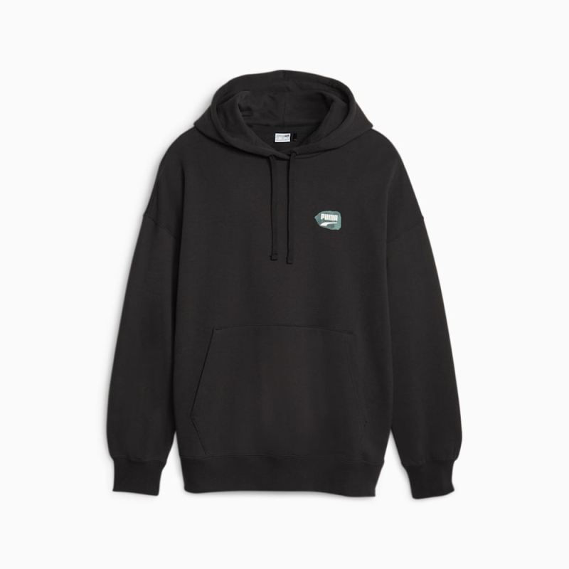 Puma | Women's DOWNTOWN Oversized Graphic Hoodie - Black