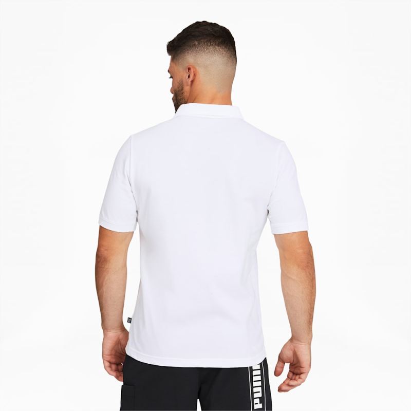 Puma | Men's Essentials Pique Polo - White-Cat