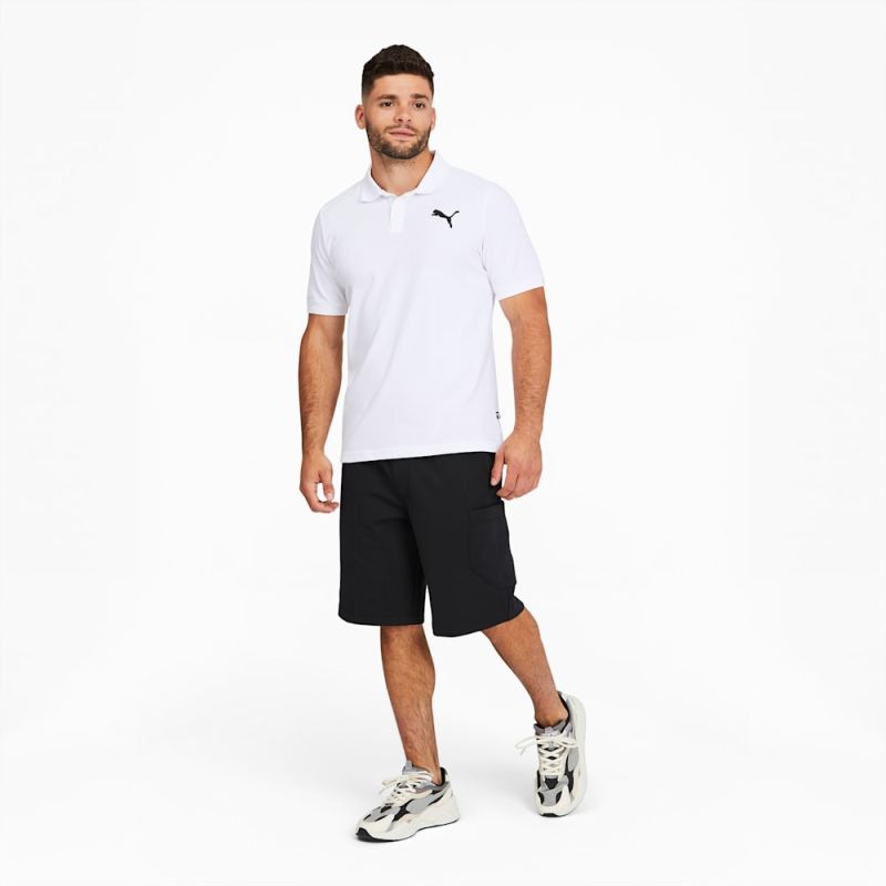 Puma | Men's Essentials Pique Polo - White-Cat