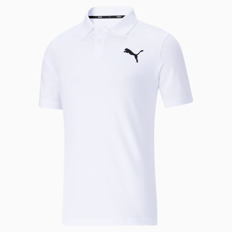 Puma | Men's Essentials Pique Polo - White-Cat