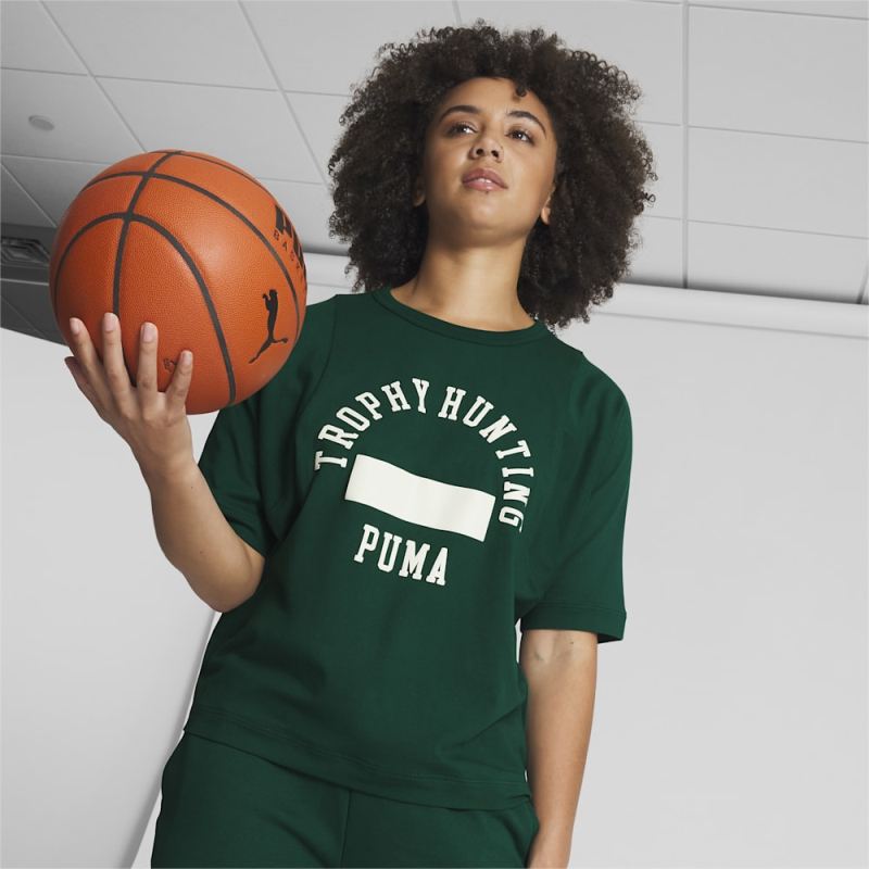 Puma | Women's x TROPHY HUNTING Basketball Tee - Malachite