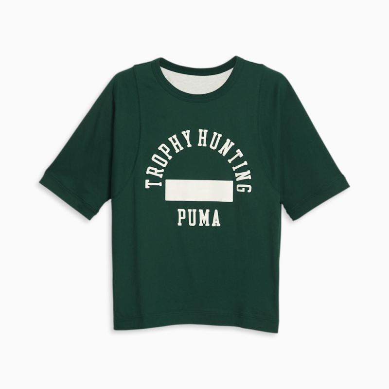 Puma | Women's x TROPHY HUNTING Basketball Tee - Malachite