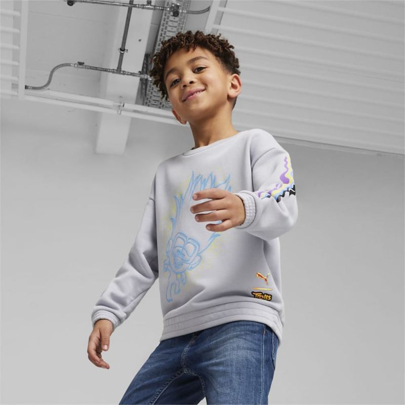 Puma | Girls Puma | Girls x TROLLS Little Kids Sweatshirt - Gray Fog