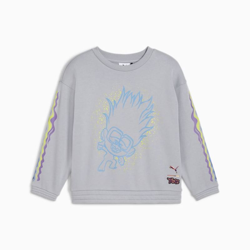 Puma | Girls Puma | Girls x TROLLS Little Kids Sweatshirt - Gray Fog