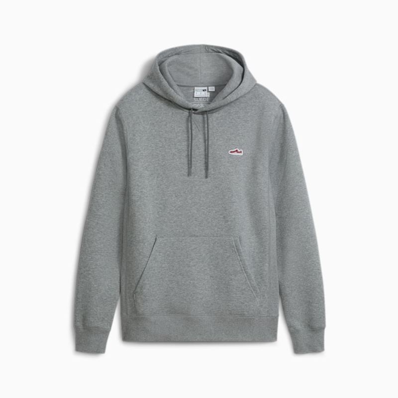 Puma | Men's Suede Logo Hoodie - Medium Gray Heather