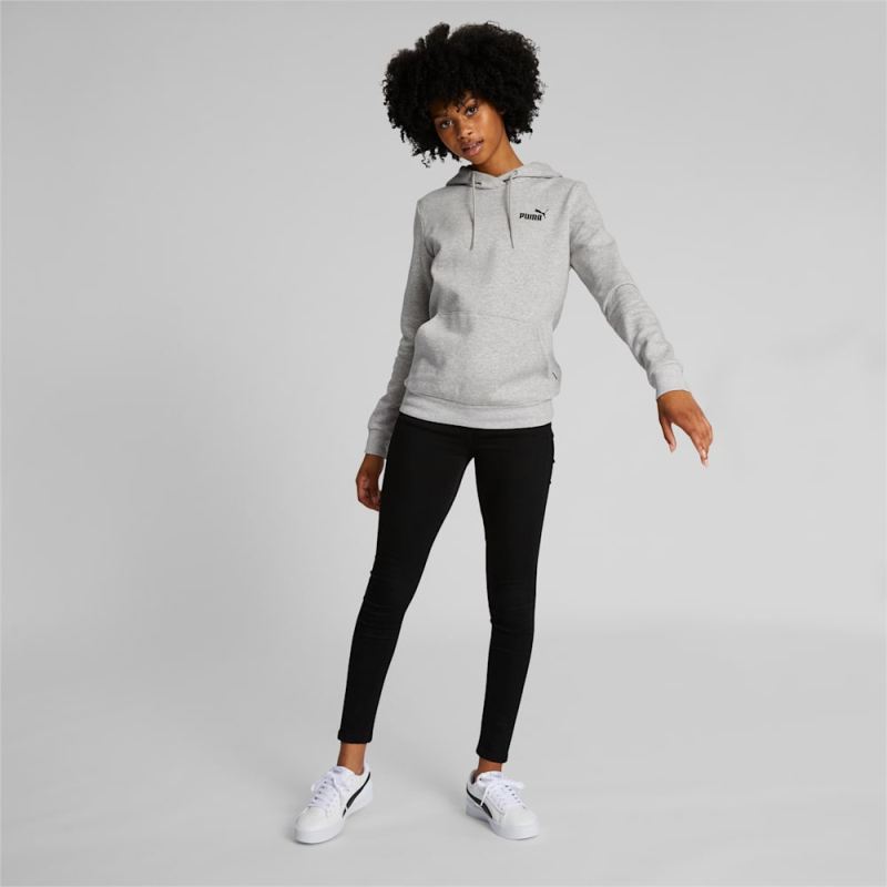 Puma | Women's Essentials Small Logo Hoodie - Light Gray Heather