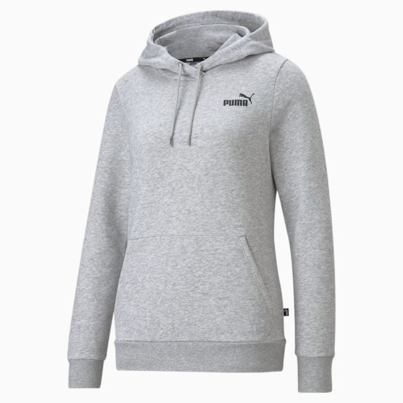 Puma | Women's Essentials Small Logo Hoodie - Light Gray Heather