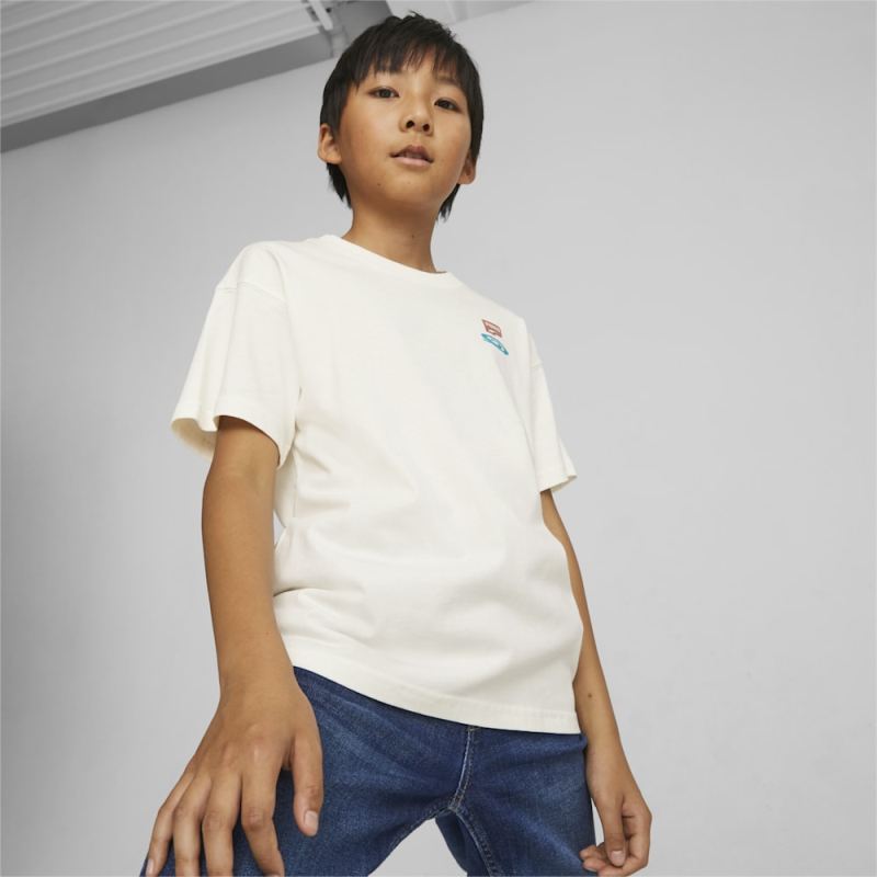 Puma | Boys DOWNTOWN Graphic Tee - Warm White