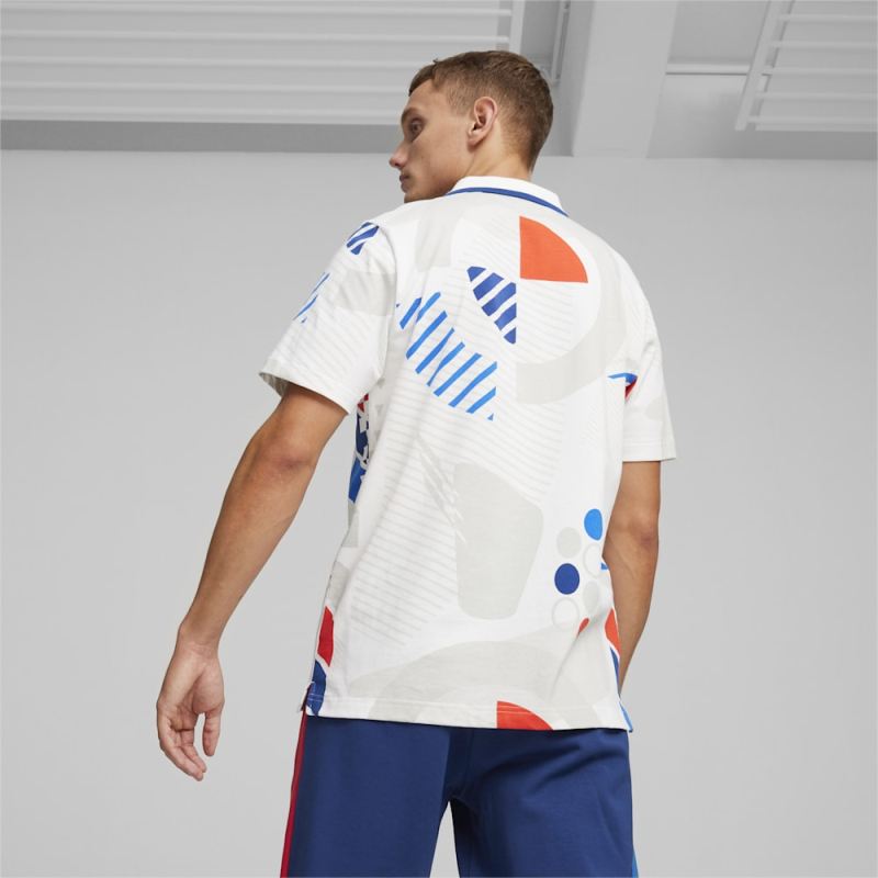 Puma | Men's BMW M Motorsport All-Over Print Polo - White-AOP